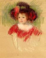 Cassatt, Mary - Margot In Big Bonnett And Red Dress